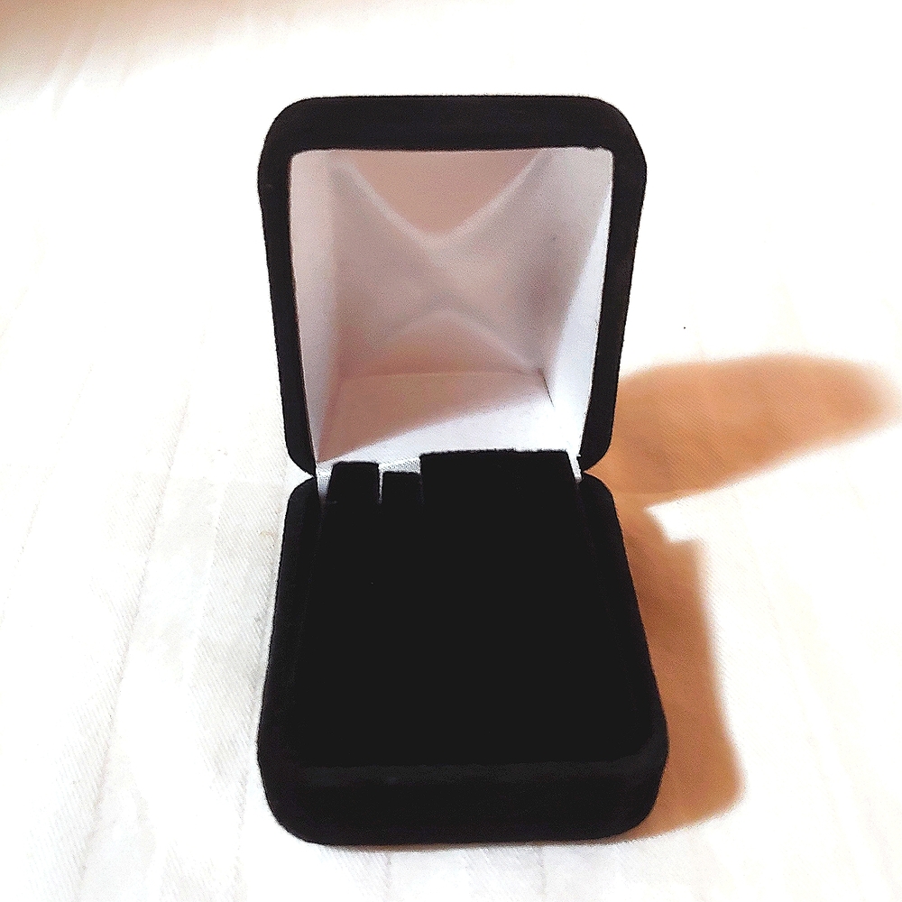 Elegant Black Velvet Jewelry Box * Ring Box * Earring Box * Engagement Box